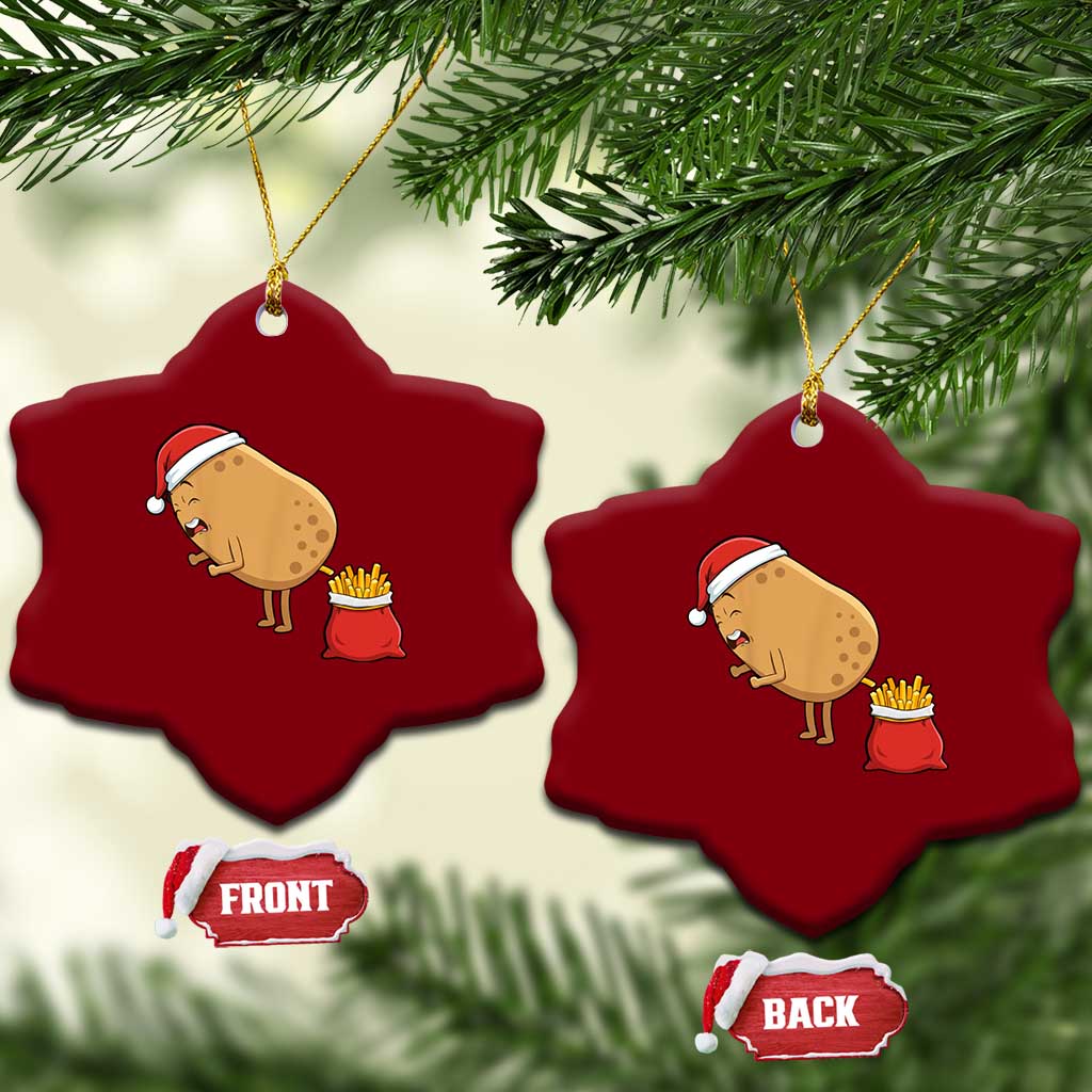 Funny French Fries Christmas Ceramic Ornament Potato Food Eaters - Wonder Print Shop