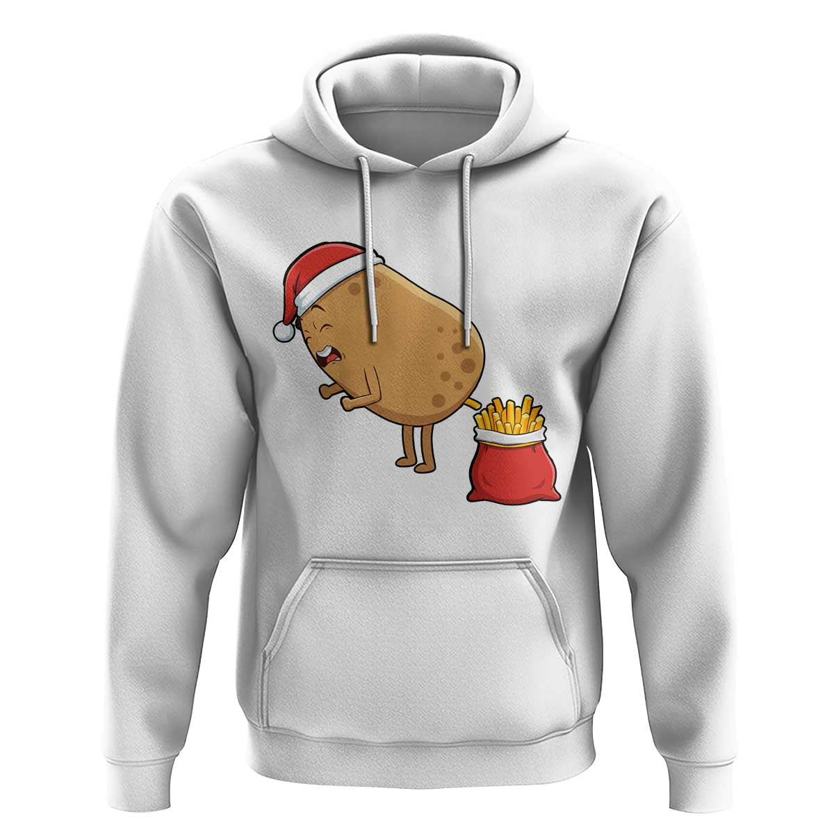 Funny French Fries Christmas Hoodie Potato Food Eaters - Wonder Print Shop