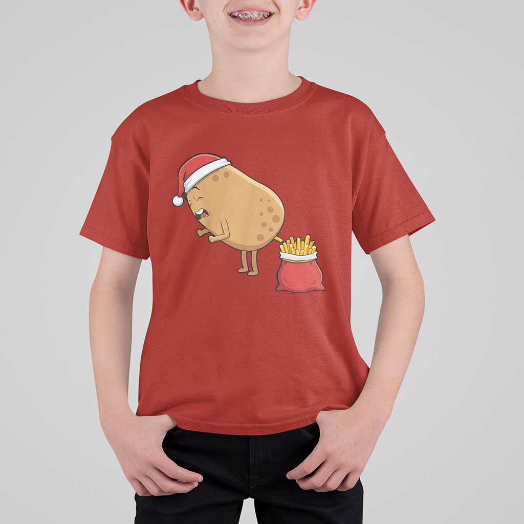 Funny French Fries Christmas T Shirt For Kid Potato Food Eaters - Wonder Print Shop
