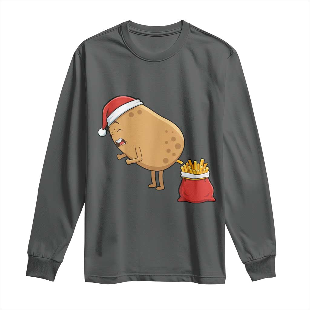 Funny French Fries Christmas Long Sleeve Shirt Potato Food Eaters - Wonder Print Shop
