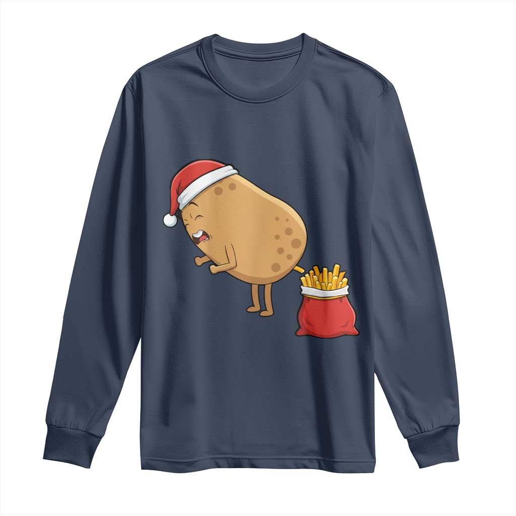 Funny French Fries Christmas Long Sleeve Shirt Potato Food Eaters - Wonder Print Shop