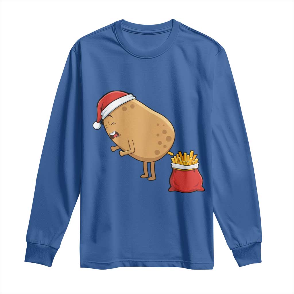 Funny French Fries Christmas Long Sleeve Shirt Potato Food Eaters - Wonder Print Shop