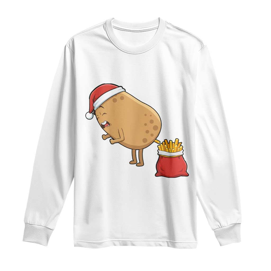 Funny French Fries Christmas Long Sleeve Shirt Potato Food Eaters - Wonder Print Shop