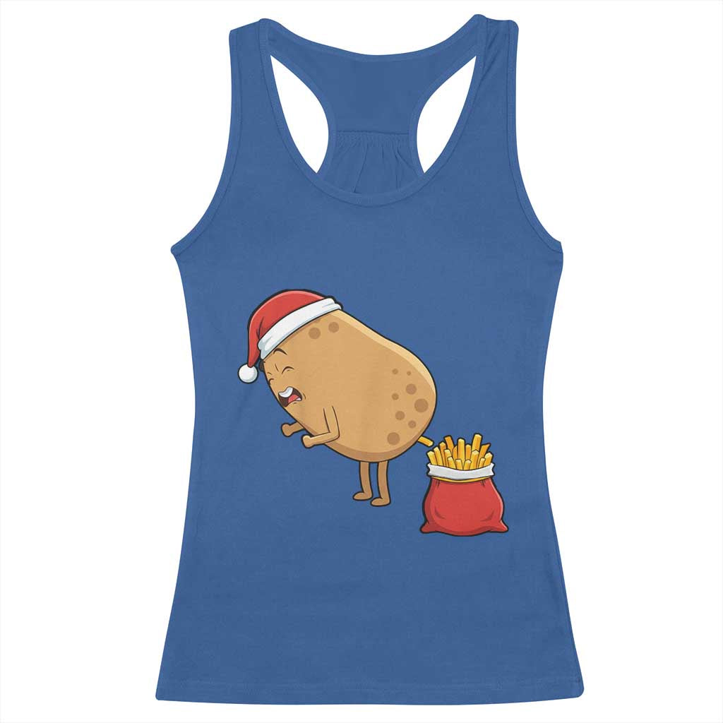 Funny French Fries Christmas Racerback Tank Top Potato Food Eaters - Wonder Print Shop