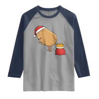 Funny French Fries Christmas Raglan Shirt Potato Food Eaters - Wonder Print Shop
