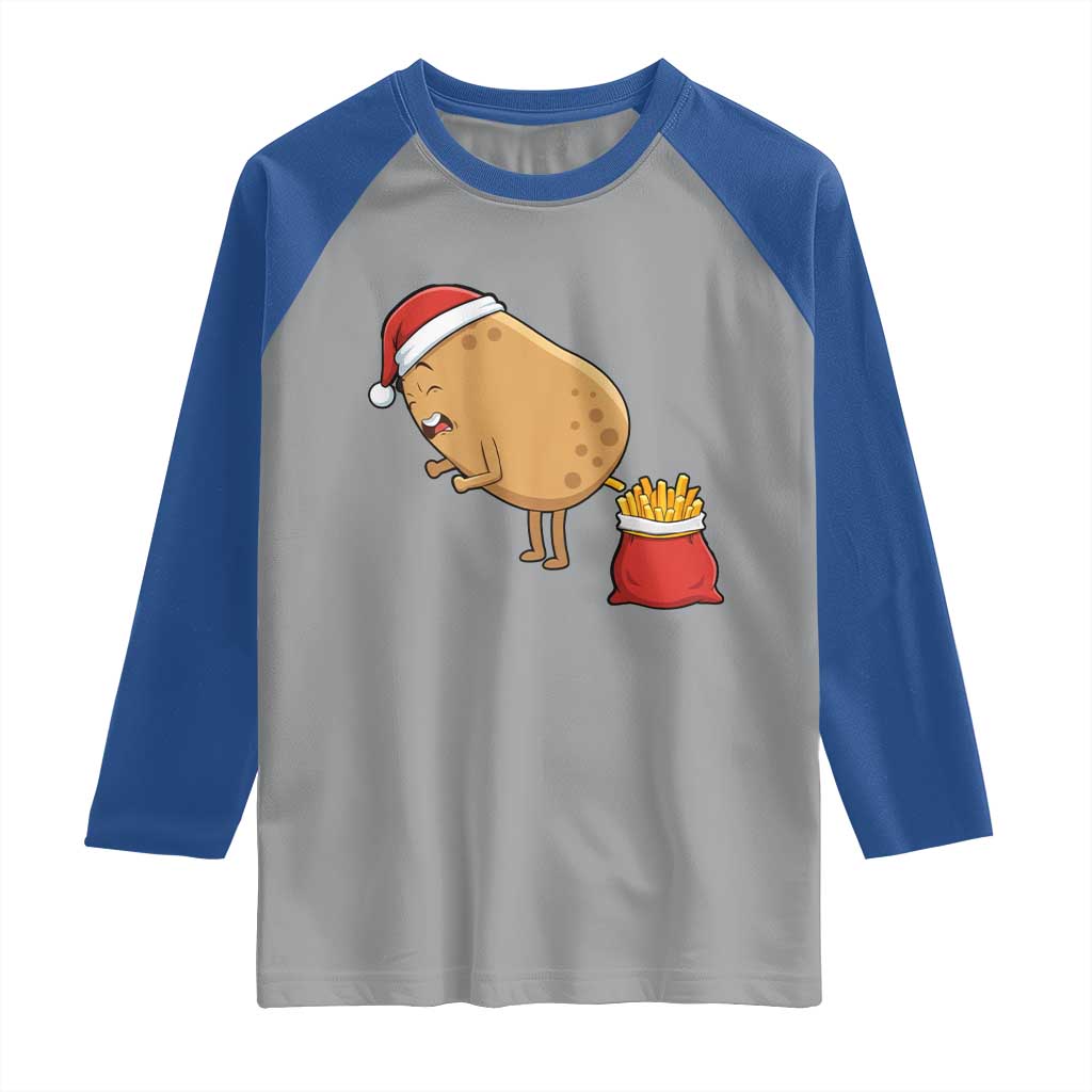 Funny French Fries Christmas Raglan Shirt Potato Food Eaters - Wonder Print Shop