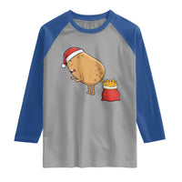 Funny French Fries Christmas Raglan Shirt Potato Food Eaters - Wonder Print Shop