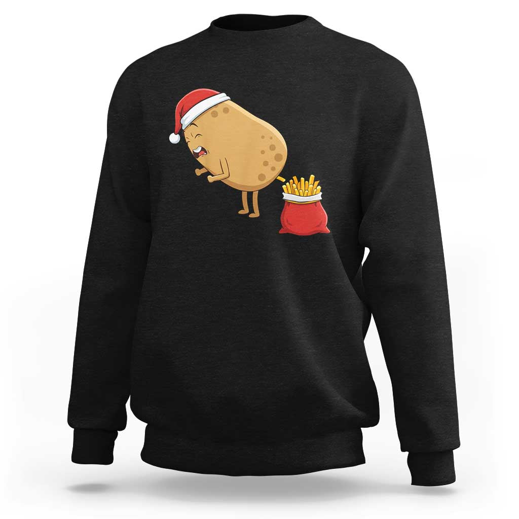 Funny French Fries Christmas Sweatshirt Potato Food Eaters - Wonder Print Shop