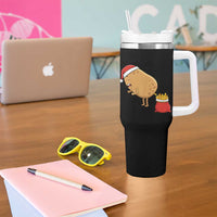 Funny French Fries Christmas Tumbler With Handle Potato Food Eaters - Wonder Print Shop