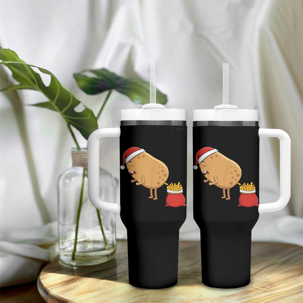 Funny French Fries Christmas Tumbler With Handle Potato Food Eaters - Wonder Print Shop