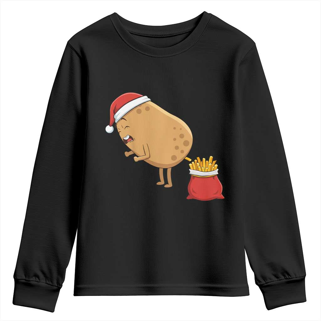 Funny French Fries Christmas Youth Sweatshirt Potato Food Eaters - Wonder Print Shop