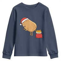 Funny French Fries Christmas Youth Sweatshirt Potato Food Eaters - Wonder Print Shop