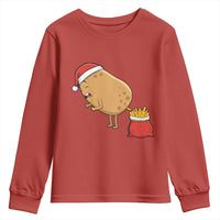 Funny French Fries Christmas Youth Sweatshirt Potato Food Eaters - Wonder Print Shop