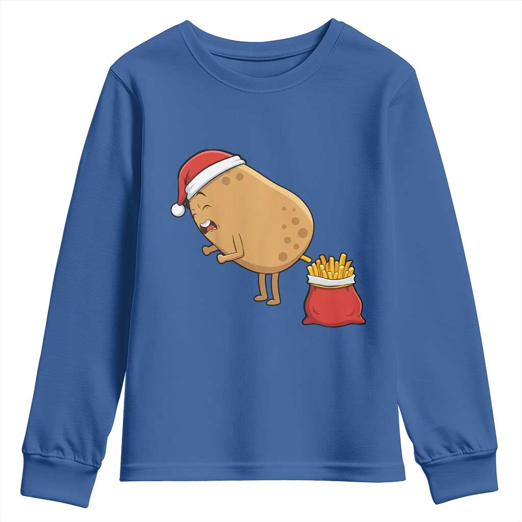 Funny French Fries Christmas Youth Sweatshirt Potato Food Eaters - Wonder Print Shop