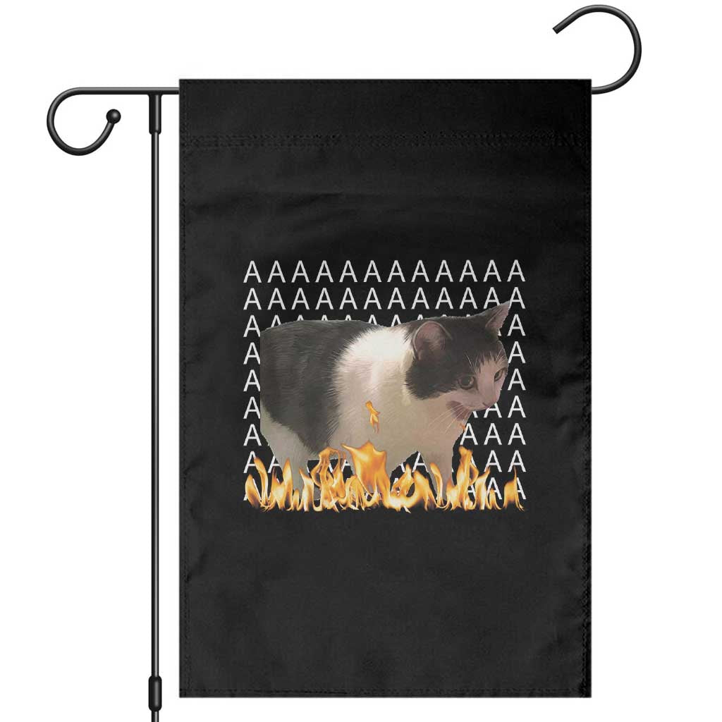 Screaming Cat Meme Garden Flag Funny Internet Gen Z Cat Lover