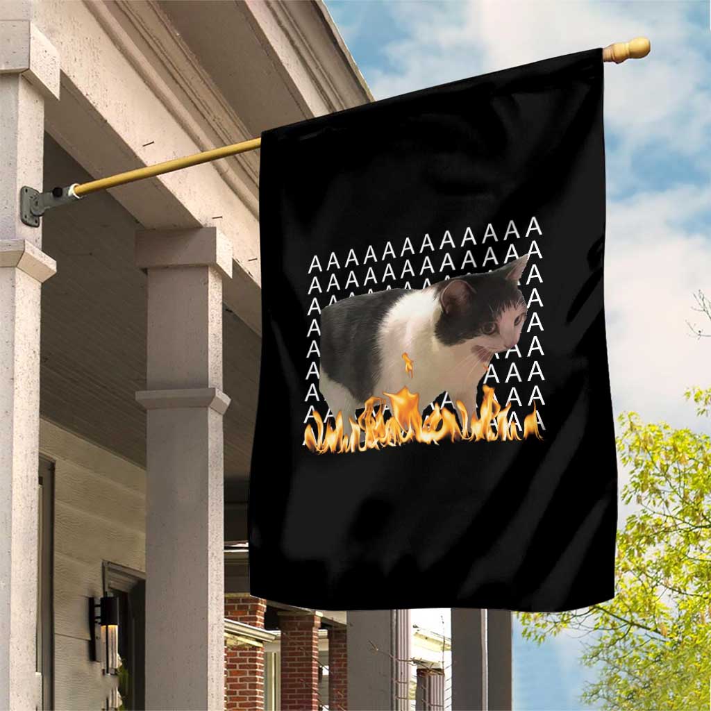 Screaming Cat Meme Garden Flag Funny Internet Gen Z Cat Lover