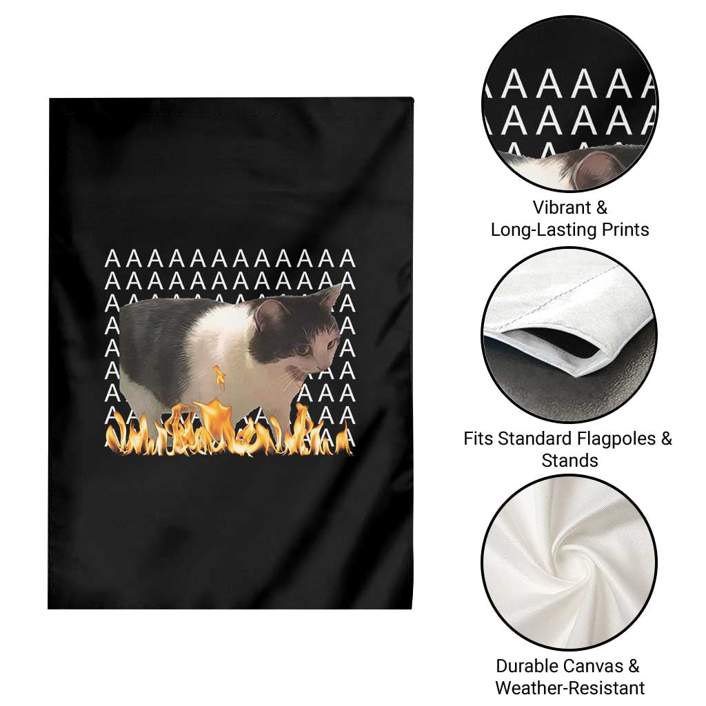 Screaming Cat Meme Garden Flag Funny Internet Gen Z Cat Lover