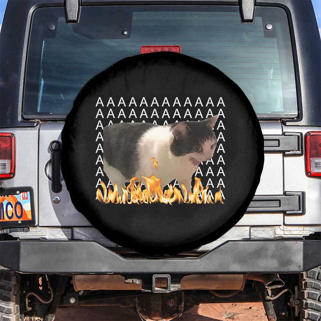 Screaming Cat Meme Spare Tire Cover Funny Internet Gen Z Cat Lover
