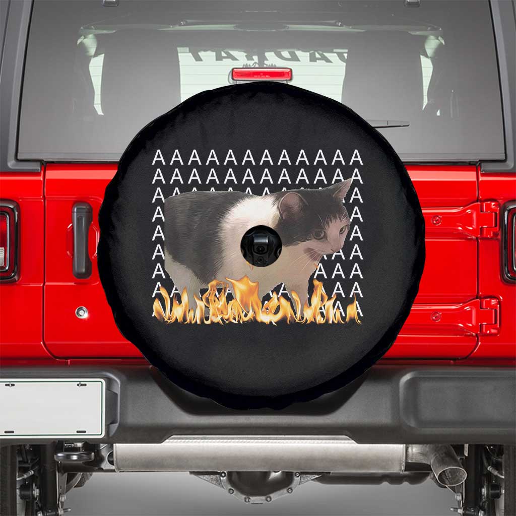 Screaming Cat Meme Spare Tire Cover Funny Internet Gen Z Cat Lover