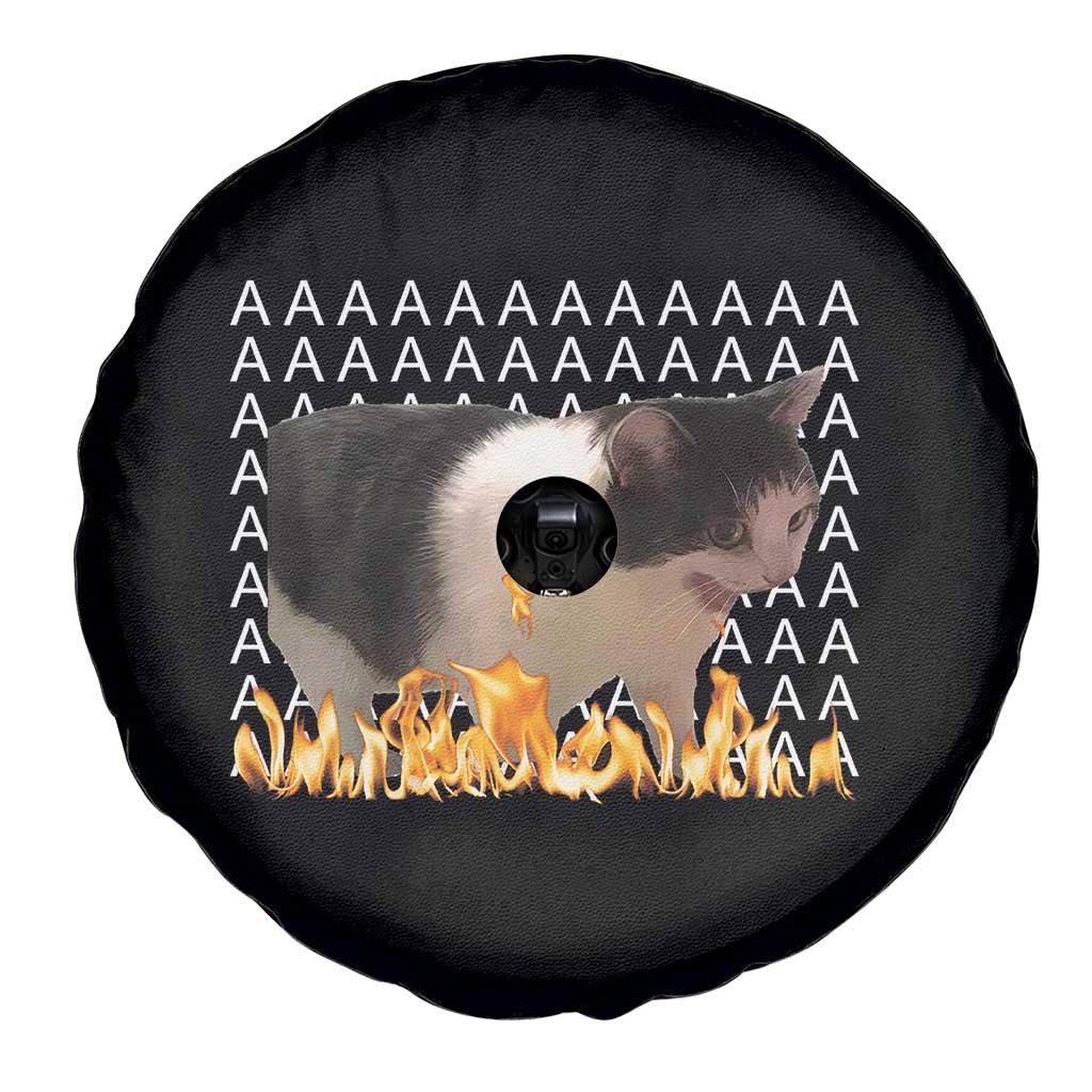 Screaming Cat Meme Spare Tire Cover Funny Internet Gen Z Cat Lover