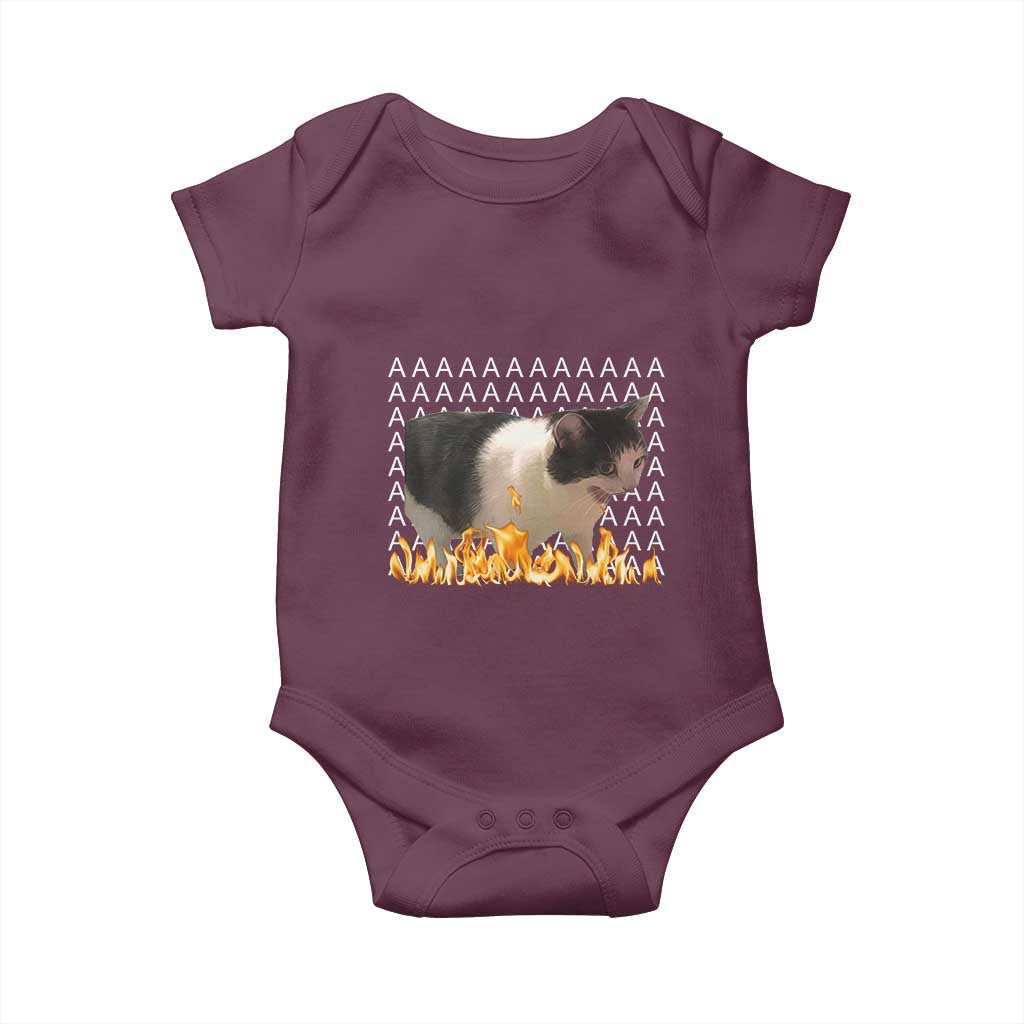 Screaming Cat Meme Baby Onesie Funny Internet Gen Z Cat Lover