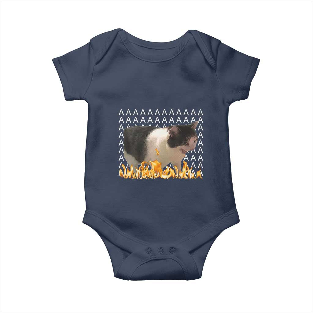 Screaming Cat Meme Baby Onesie Funny Internet Gen Z Cat Lover