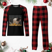 Screaming Cat Meme Plaid Pajama Set Funny Internet Gen Z Cat Lover