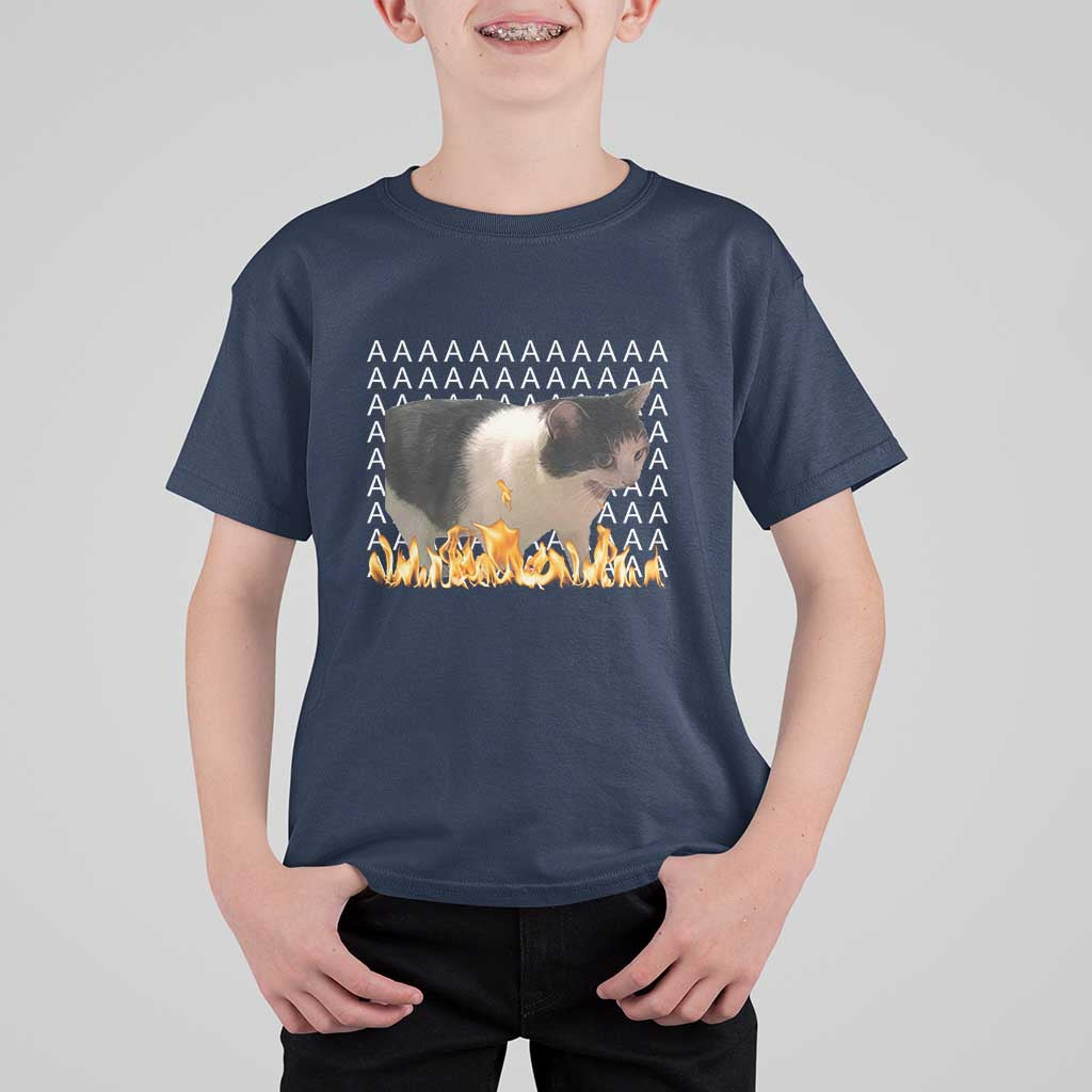 Screaming Cat Meme T Shirt For Kid Funny Internet Gen Z Cat Lover