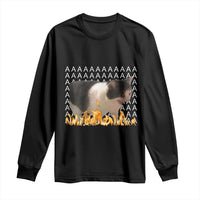 Screaming Cat Meme Long Sleeve Shirt Funny Internet Gen Z Cat Lover