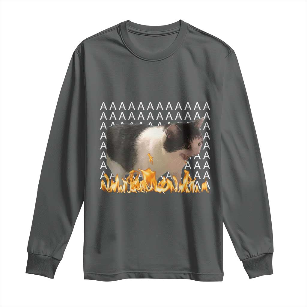 Screaming Cat Meme Long Sleeve Shirt Funny Internet Gen Z Cat Lover