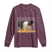Screaming Cat Meme Long Sleeve Shirt Funny Internet Gen Z Cat Lover
