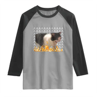 Screaming Cat Meme Raglan Shirt Funny Internet Gen Z Cat Lover