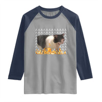 Screaming Cat Meme Raglan Shirt Funny Internet Gen Z Cat Lover
