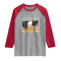 Screaming Cat Meme Raglan Shirt Funny Internet Gen Z Cat Lover