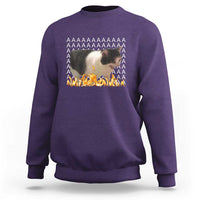 Screaming Cat Meme Sweatshirt Funny Internet Gen Z Cat Lover
