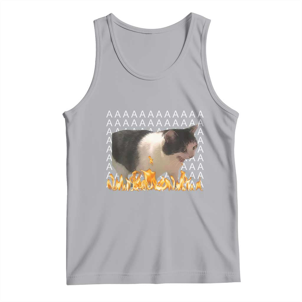 Screaming Cat Meme Tank Top Funny Internet Gen Z Cat Lover