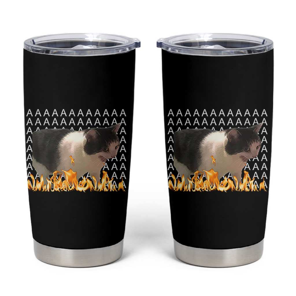 Screaming Cat Meme Tumbler Cup Funny Internet Gen Z Cat Lover