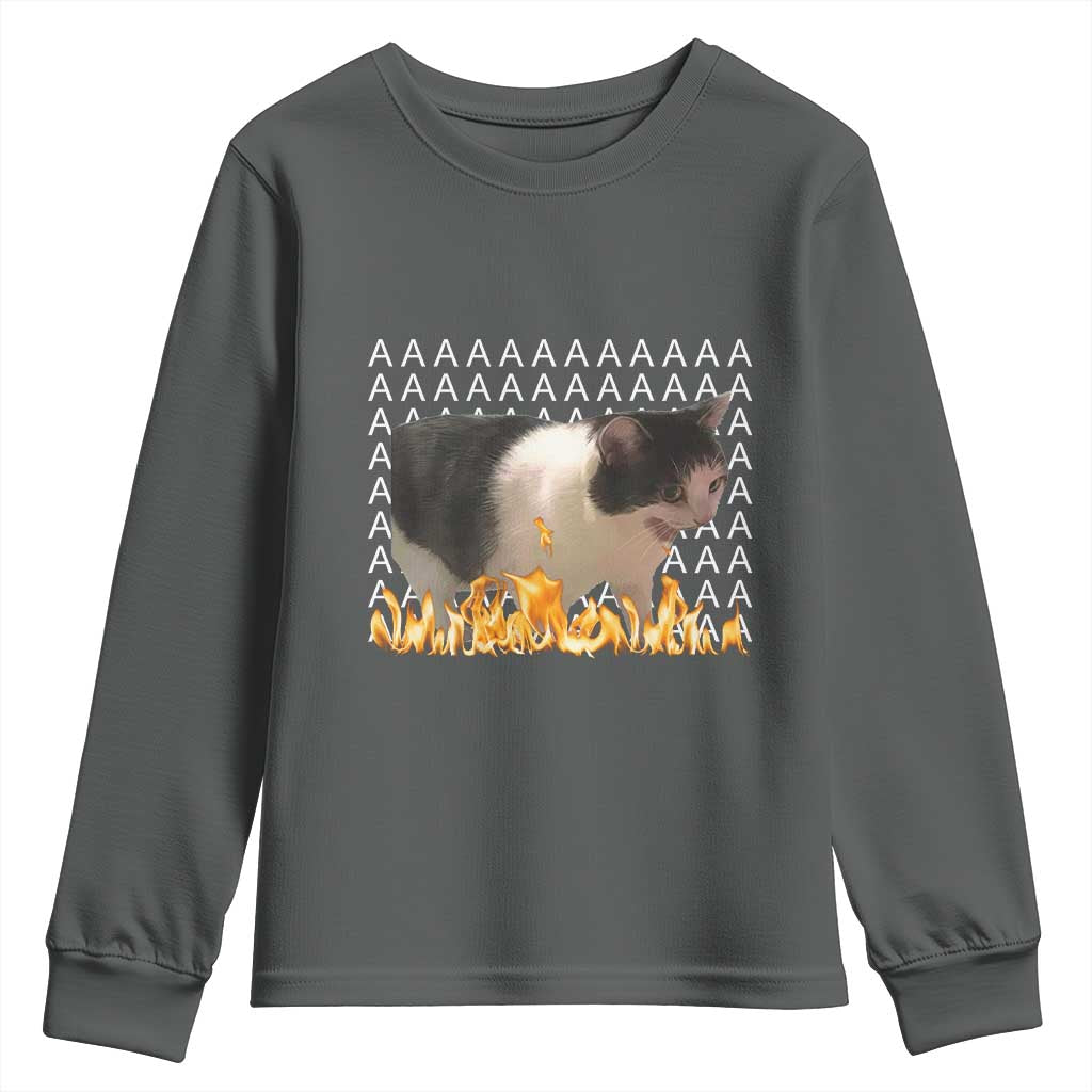 Screaming Cat Meme Youth Sweatshirt Funny Internet Gen Z Cat Lover