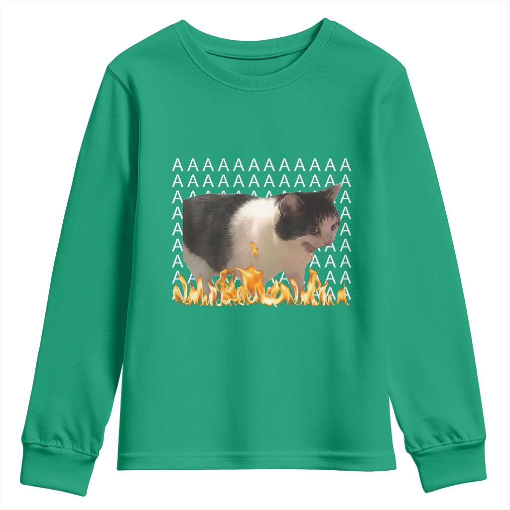 Screaming Cat Meme Youth Sweatshirt Funny Internet Gen Z Cat Lover