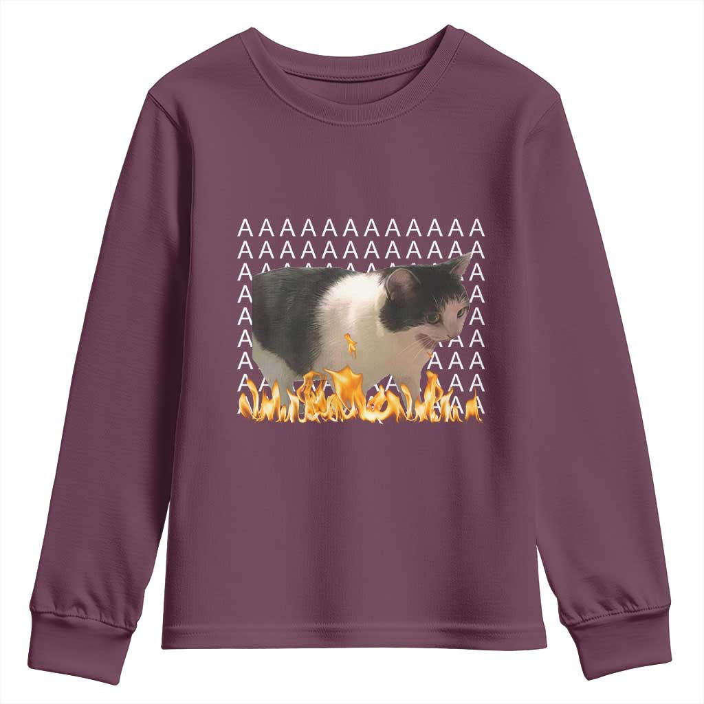 Screaming Cat Meme Youth Sweatshirt Funny Internet Gen Z Cat Lover