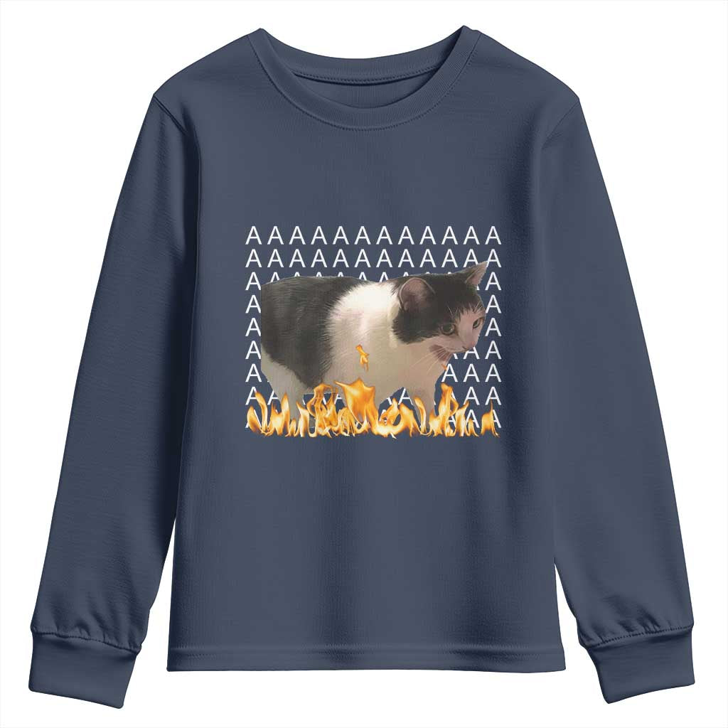 Screaming Cat Meme Youth Sweatshirt Funny Internet Gen Z Cat Lover