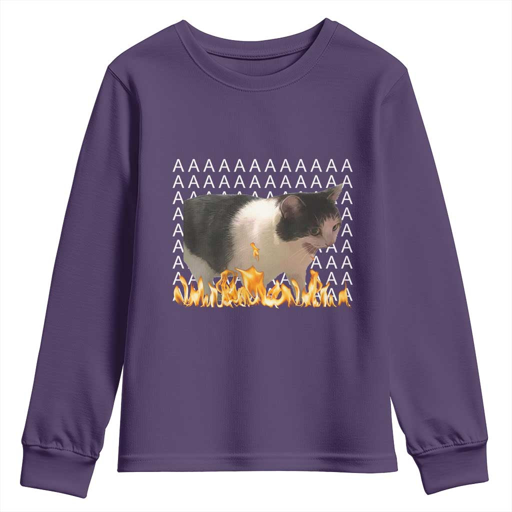 Screaming Cat Meme Youth Sweatshirt Funny Internet Gen Z Cat Lover