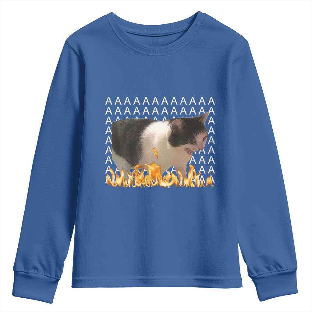 Screaming Cat Meme Youth Sweatshirt Funny Internet Gen Z Cat Lover