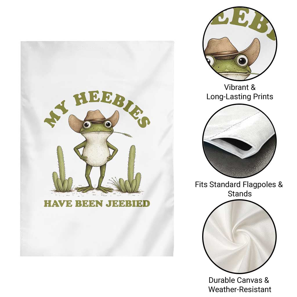 Funny Cowboy Frog Meme Garden Flag My Heebies Have Been Jeebied
