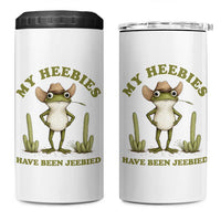 Funny Cowboy Frog Meme 4 in 1 Can Cooler Tumbler My Heebies Have Been Jeebied