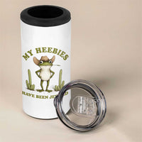Funny Cowboy Frog Meme 4 in 1 Can Cooler Tumbler My Heebies Have Been Jeebied