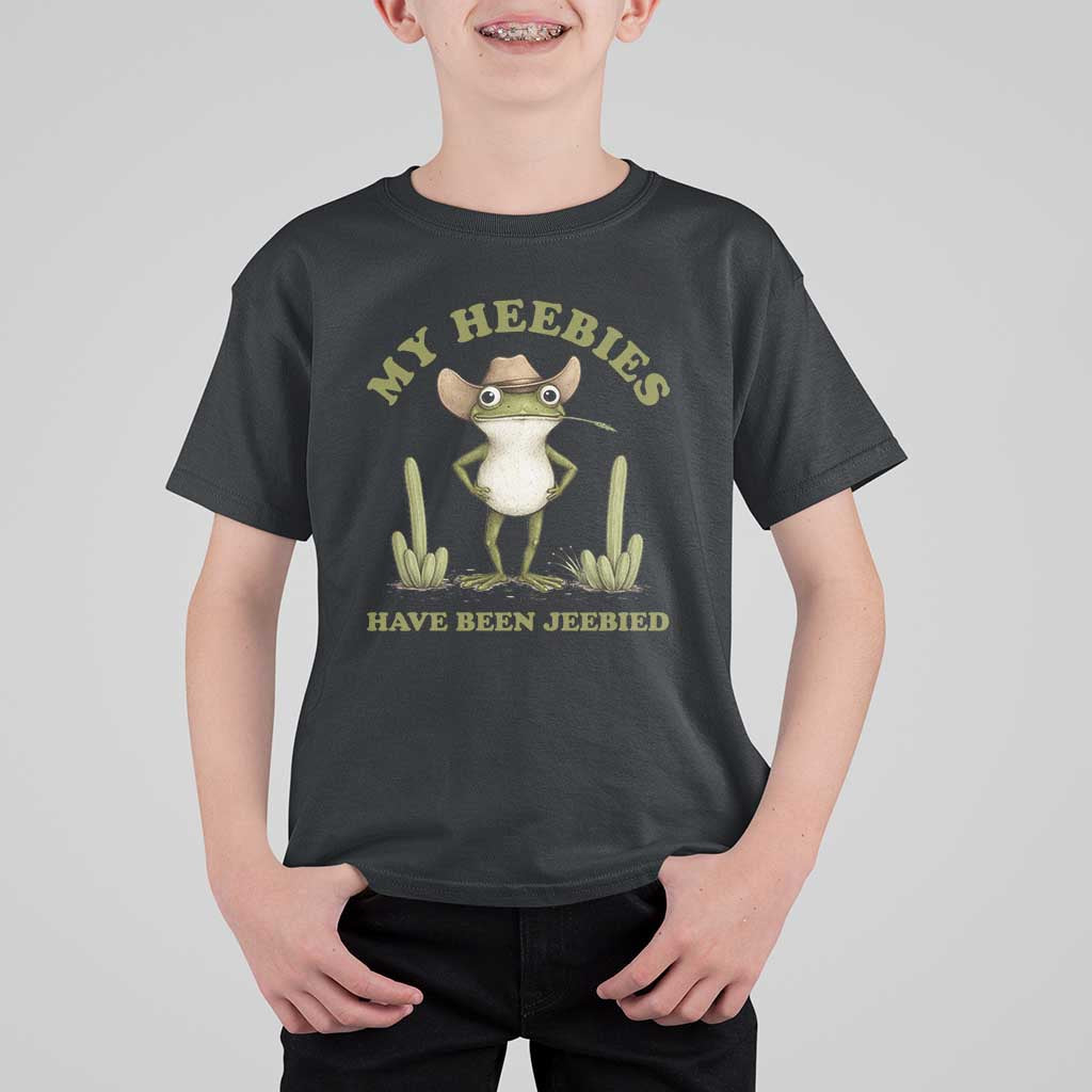 Funny Cowboy Frog Meme T Shirt For Kid My Heebies Have Been Jeebied