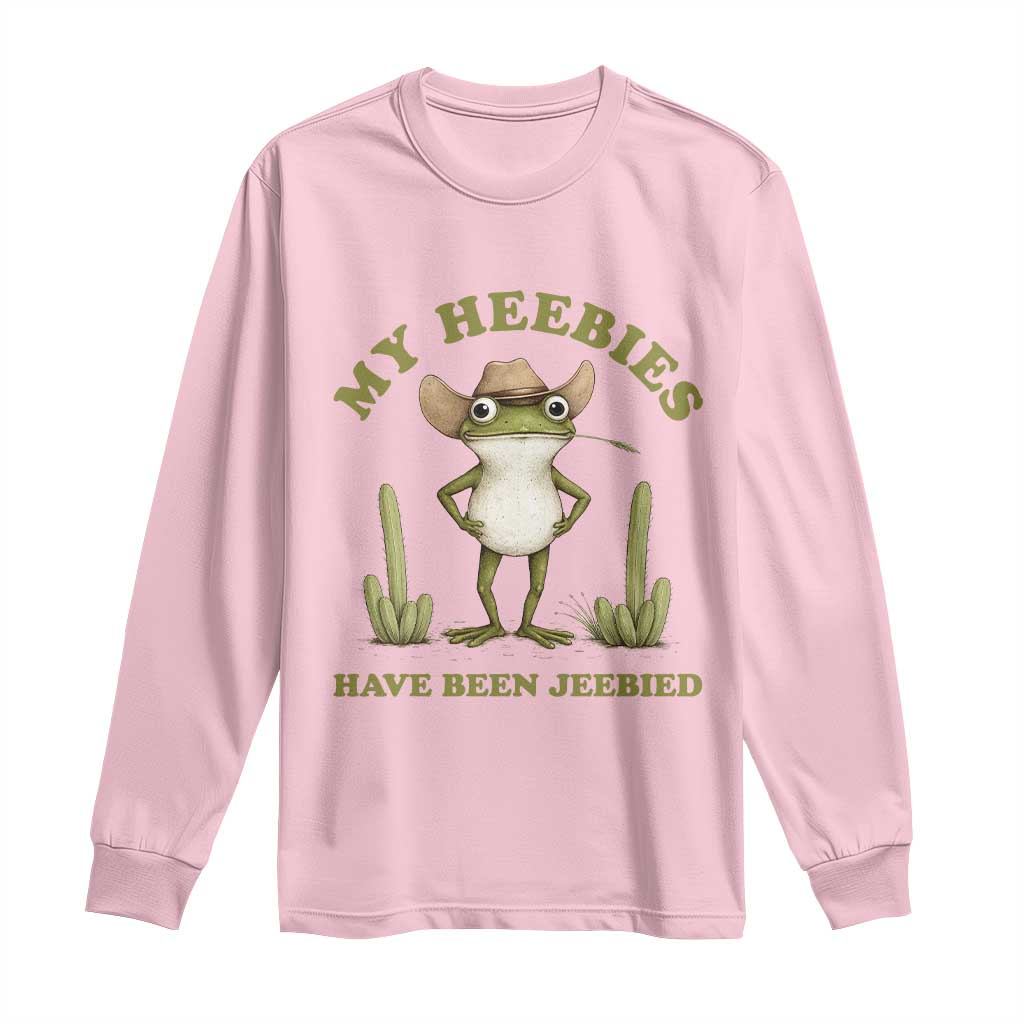 Funny Cowboy Frog Meme Long Sleeve Shirt My Heebies Have Been Jeebied