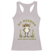 Funny Cowboy Frog Meme Racerback Tank Top My Heebies Have Been Jeebied