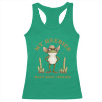 Funny Cowboy Frog Meme Racerback Tank Top My Heebies Have Been Jeebied